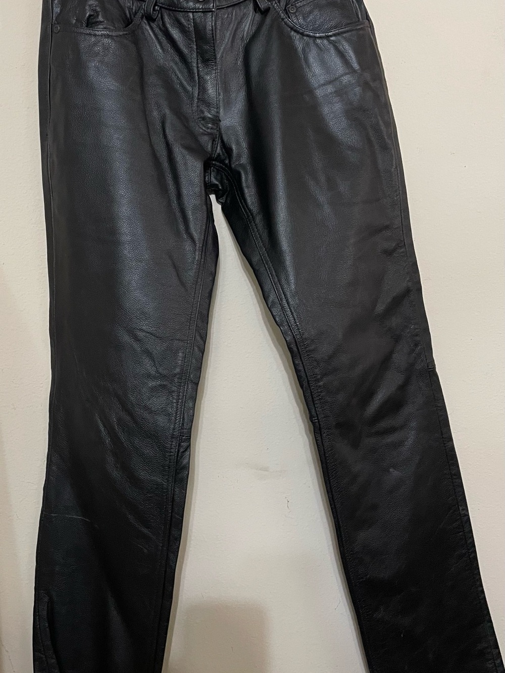 Vintage Allstate Women Black Leather Pants Size 6